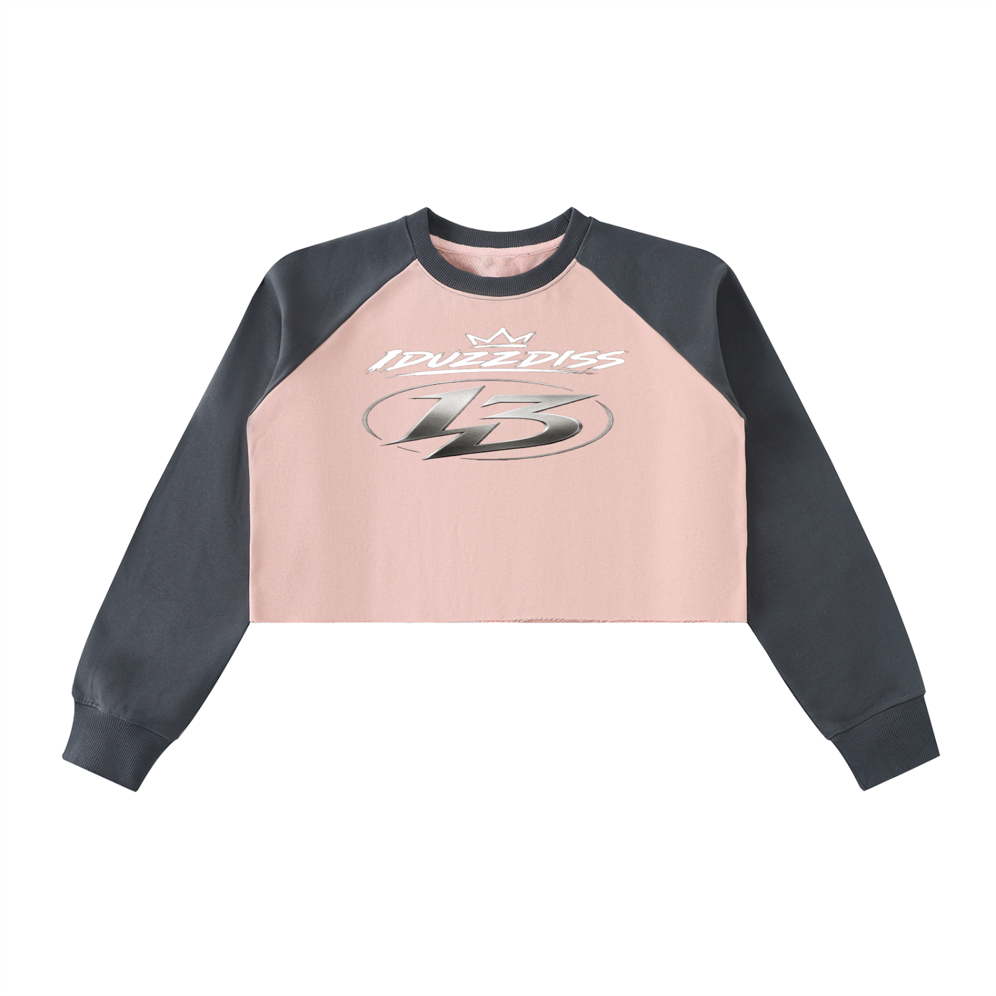 Raw-Hem Color-Block Raglan Crop Sweatshirt