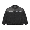 Unisex Vintage Wash Full-Zip Denim Jacket