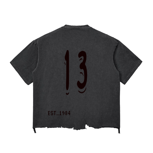 Snow Wash Raw-Hem Boxy T-shirt